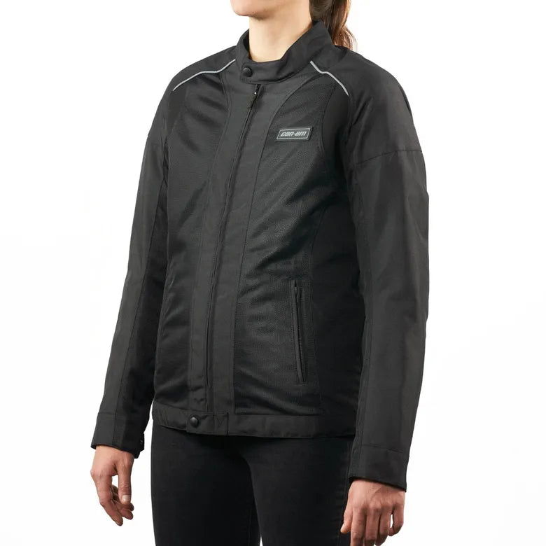 Ladies' Mesh Jacket CE Denim Fabric Leather Fabric Suede Fabric