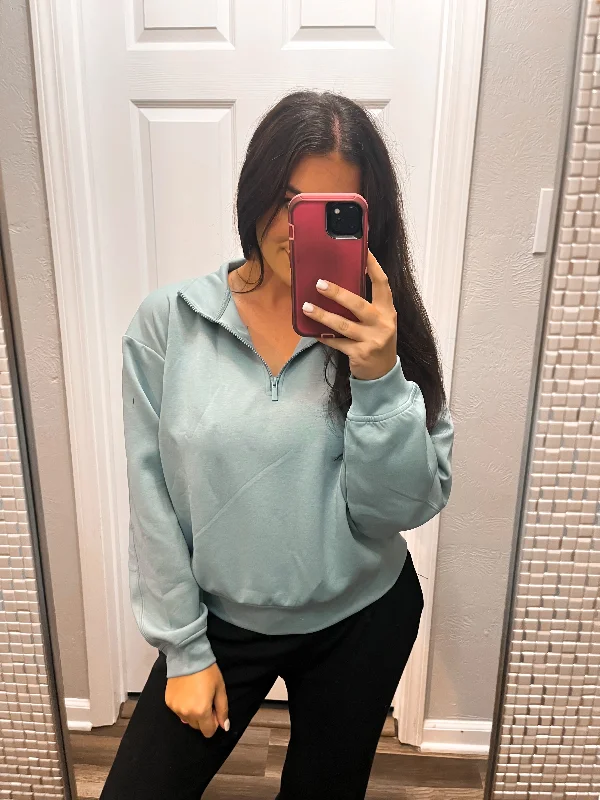 Scuba Pullover- Blue Grey Peter Pan Collar