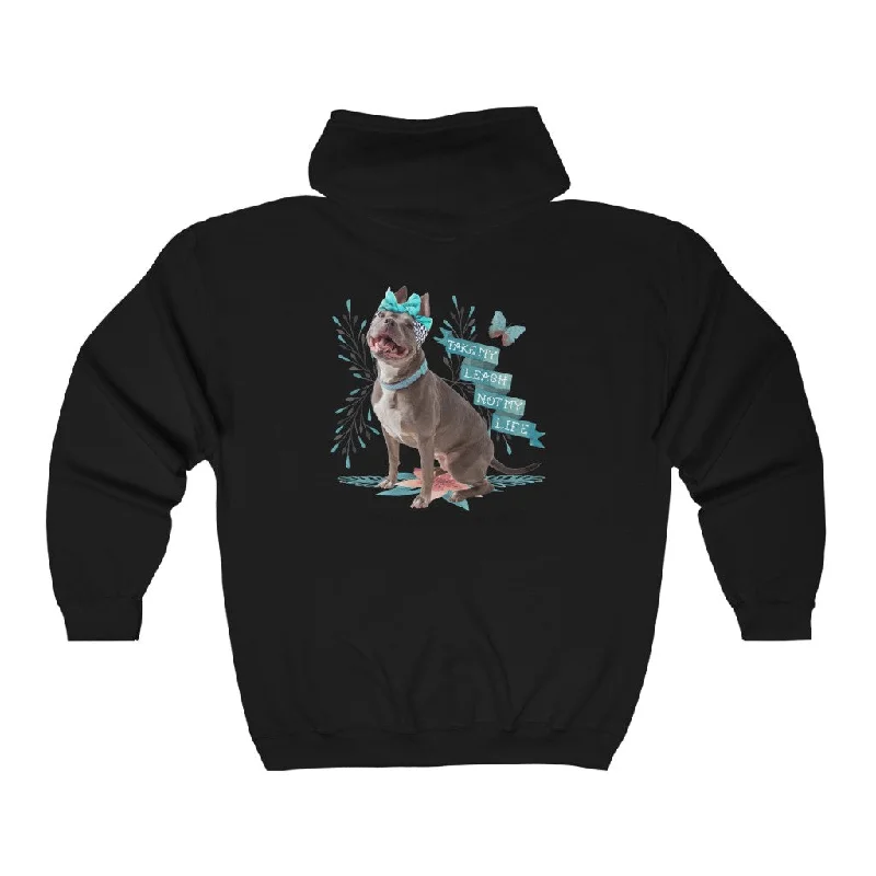 ATA X PFPB | Take My Leash, Not My Life STELLA | Unisex Heavy Blend™ Full Zip Hooded Sweatshirt Hoodie with Front Slit Layering Stylish ATA X PFPB | Take My Leash, Not My Life STELLA | Unisex Heavy Blend™ Full Zip Hooded Sweatshirt Hoodie with Front Slit Layering Stylish