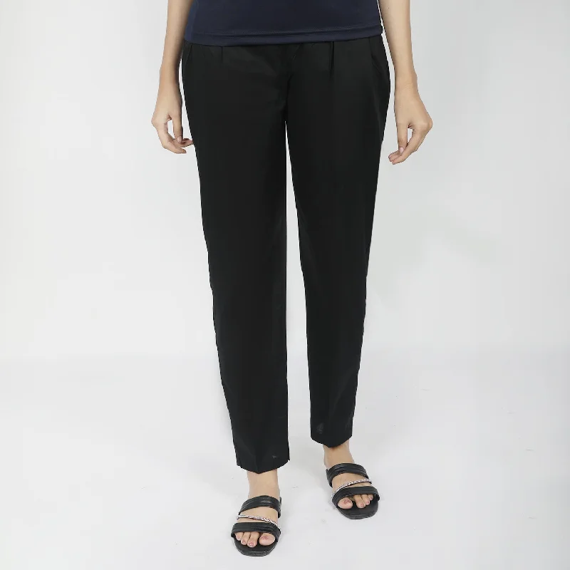 Eminent Women's Woven Trouser - Black Trousers Custom Made