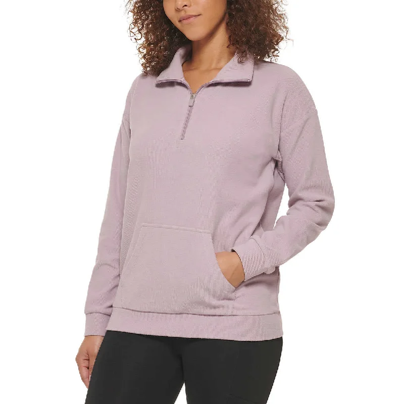 Marc NY By Andrew Marc Women's Kangaroo Pocket Ribbed Quarter Zip Sweatshirt Pullover Top Turtleneck Warm Pullover Marc NY By Andrew Marc Women's Kangaroo Pocket Ribbed Quarter Zip Sweatshirt Pullover Top Turtleneck Warm Pullover