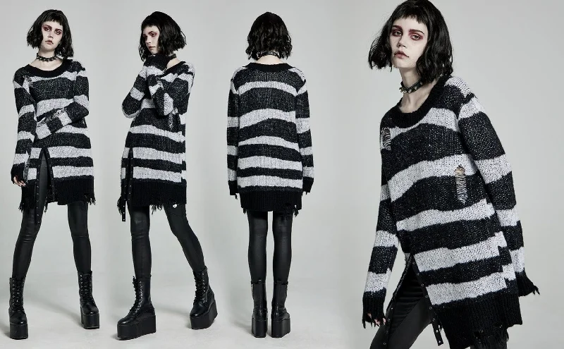 Gothic pullover sweater Surplice Neck Pullover