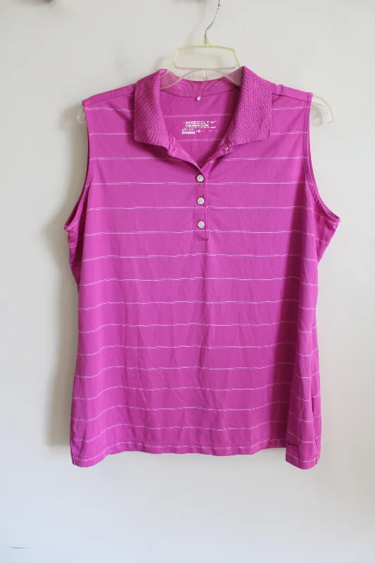 Nike Golf Dri-Fit Pink Striped Polo Tank | XL crew neck tank