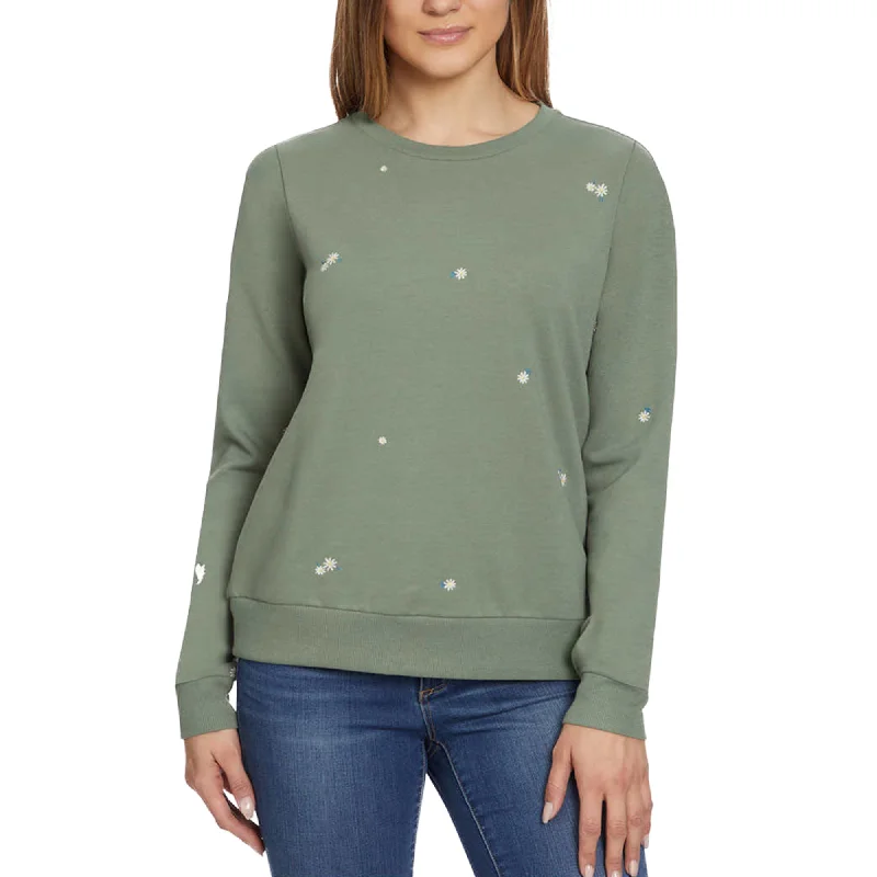 Gloria Vanderbilt Women's Floral Embroidered Crewneck Pullover Sweater Top Deep Neck Pullover Gloria Vanderbilt Women's Floral Embroidered Crewneck Pullover Sweater Top Deep Neck Pullover