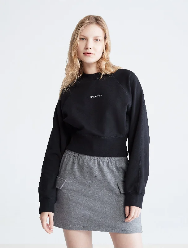 Calvin Klein Standard Logo Cinched Crewneck Sweatshirt - Women Hoodie with Oversized Fit Loose Comfortable Calvin Klein Standard Logo Cinched Crewneck Sweatshirt - Women Hoodie with Oversized Fit Loose Comfortable