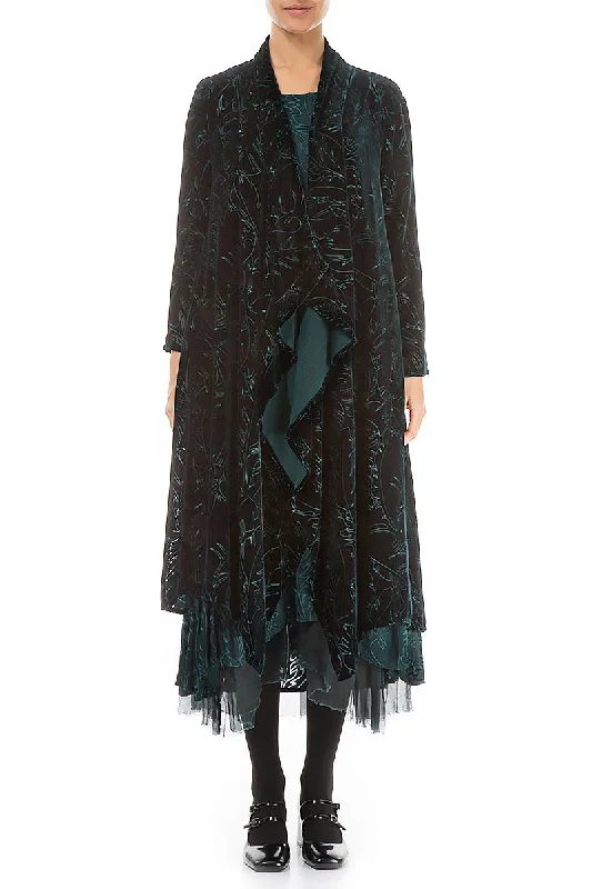 Maxi Open Emerald Devoré Feather Silk Velvet Jacket Striped Jacket Polka Dot Jacket Floral Jacket Maxi Open Emerald Devoré Feather Silk Velvet Jacket Striped Jacket Polka Dot Jacket Floral Jacket