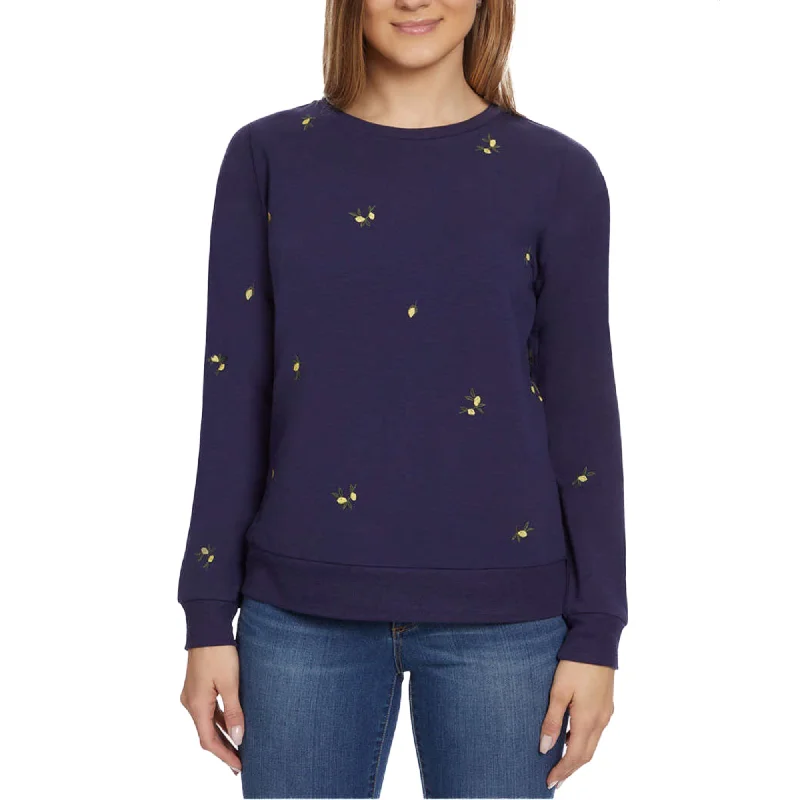 Gloria Vanderbilt Women's Floral Embroidered Crewneck Pullover Sweater Top Cowl Neck Pullover Gloria Vanderbilt Women's Floral Embroidered Crewneck Pullover Sweater Top Cowl Neck Pullover