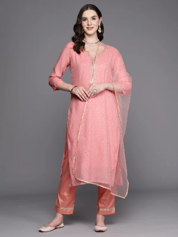 Women Pink Embroidered Straight Kurta Trousers With Dupatta Set Trousers Plaid Checkered Women Pink Embroidered Straight Kurta Trousers With Dupatta Set Trousers Plaid Checkered