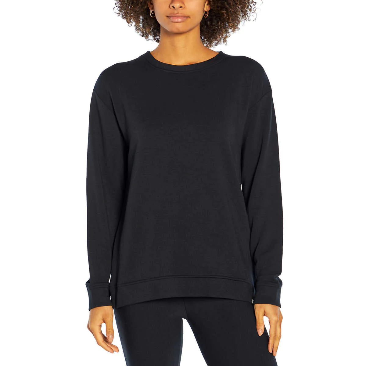 Orvis Women's Relaxed Fit Crewneck Tunic Length Pullover Top Jewel Neck Pullover