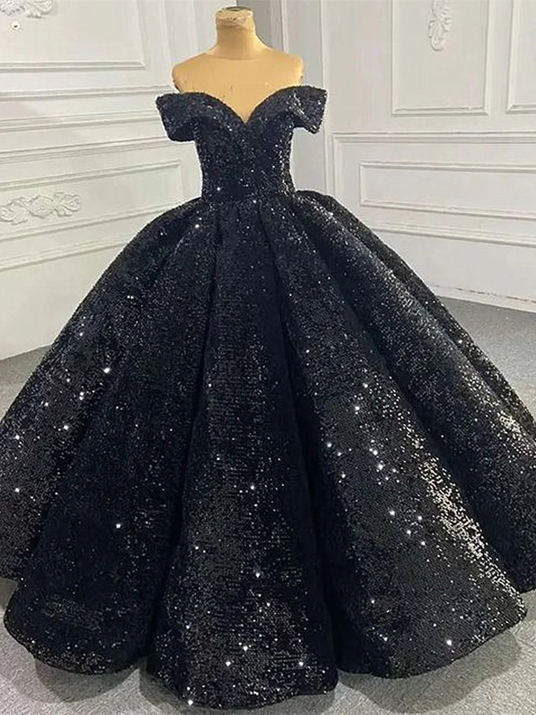 Shiny Off the Shoulder Black Prom Dresses, Shiny Off Shoulder Formal Evening Dresses Tunics Yoga stretchy