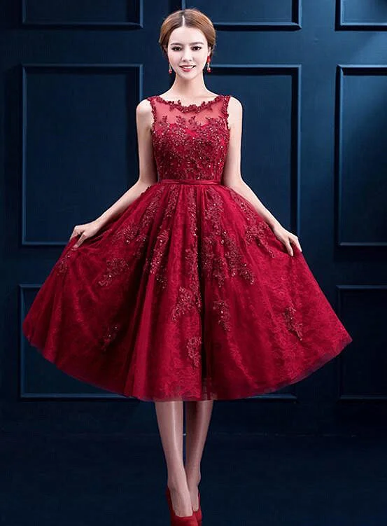 Wine Red High Quality Tulle with Lace Party Dress, Bridesmaid Dress Chiffon Maxi Beach Wine Red High Quality Tulle with Lace Party Dress, Bridesmaid Dress Chiffon Maxi Beach
