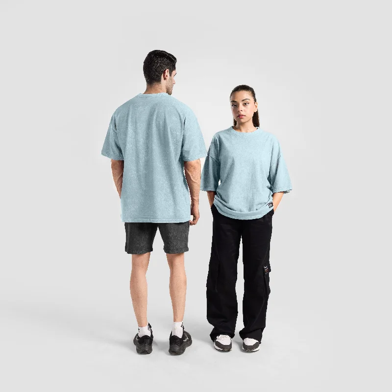 Core Stone Wash Tee (Sea Green) Striped Floral Plaid
