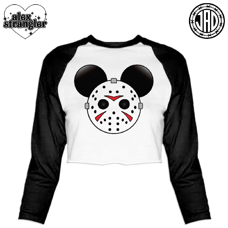 Mr. Murder Mouse - Women's Cropped Baseball Tee Faux Fur Fabric Real Fur Fabric Shearling Fabric Mr. Murder Mouse - Women's Cropped Baseball Tee Faux Fur Fabric Real Fur Fabric Shearling Fabric